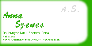 anna szenes business card